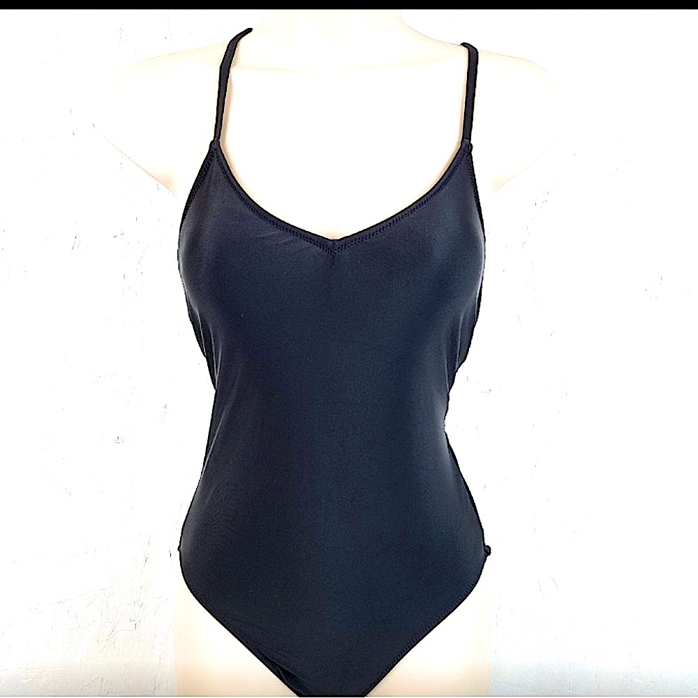 Aerie Black One Piece Strappy Swimsuit - XS